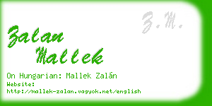 zalan mallek business card